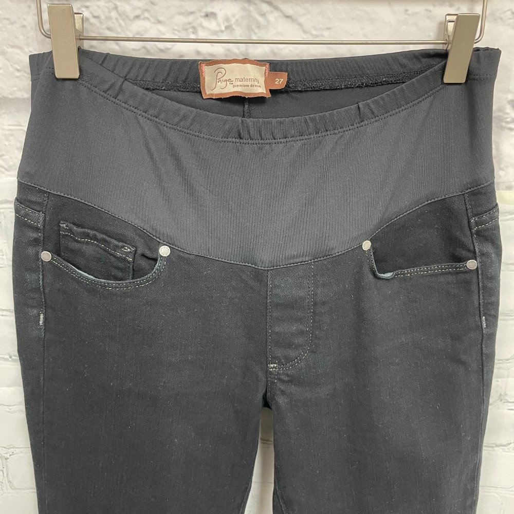 Paige Premium Denim Maternity Jeans - Blue Heights Low Rise Skinny - Picture 5 of 11